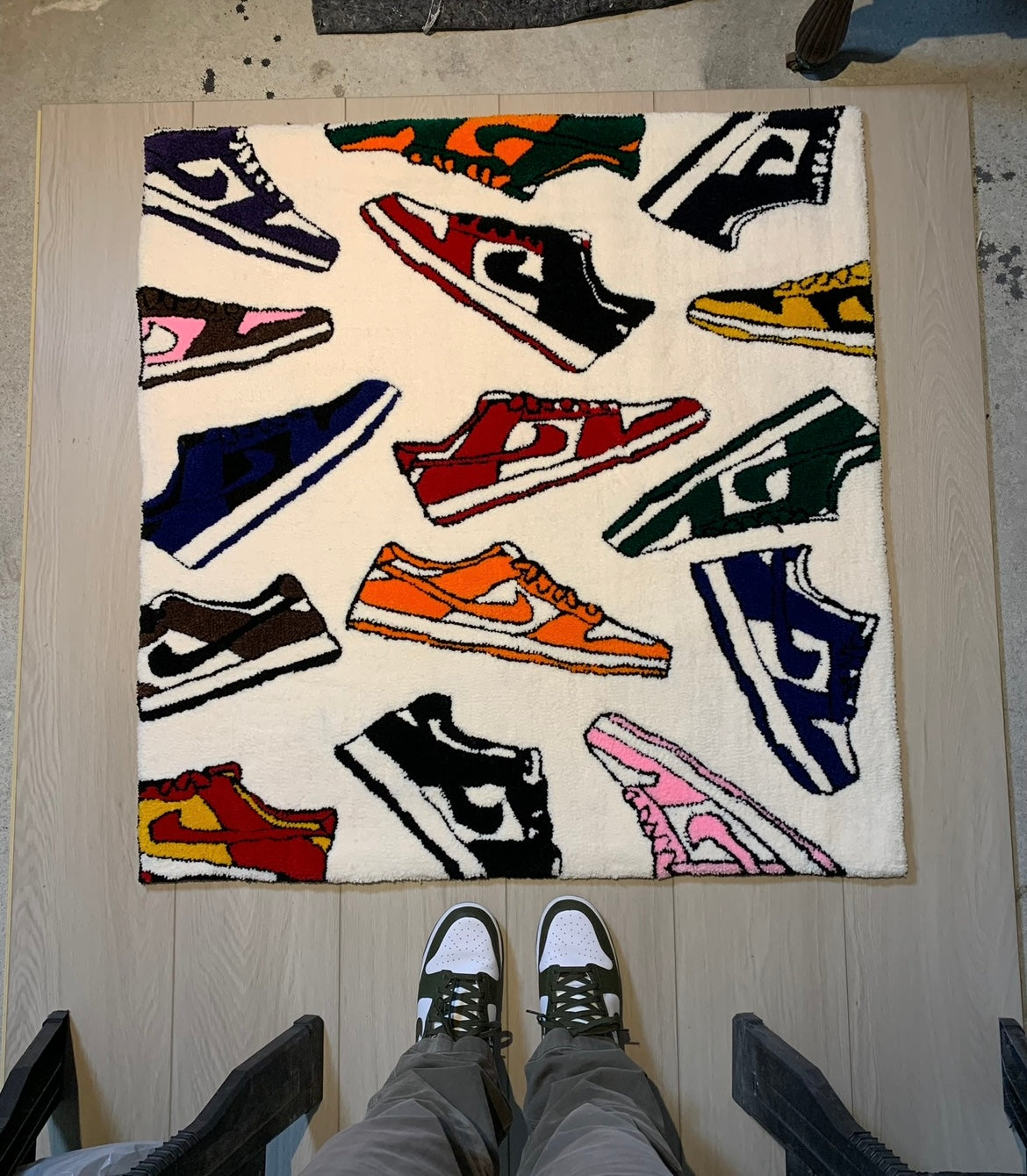 Dunk low collage rug w/ felt backing